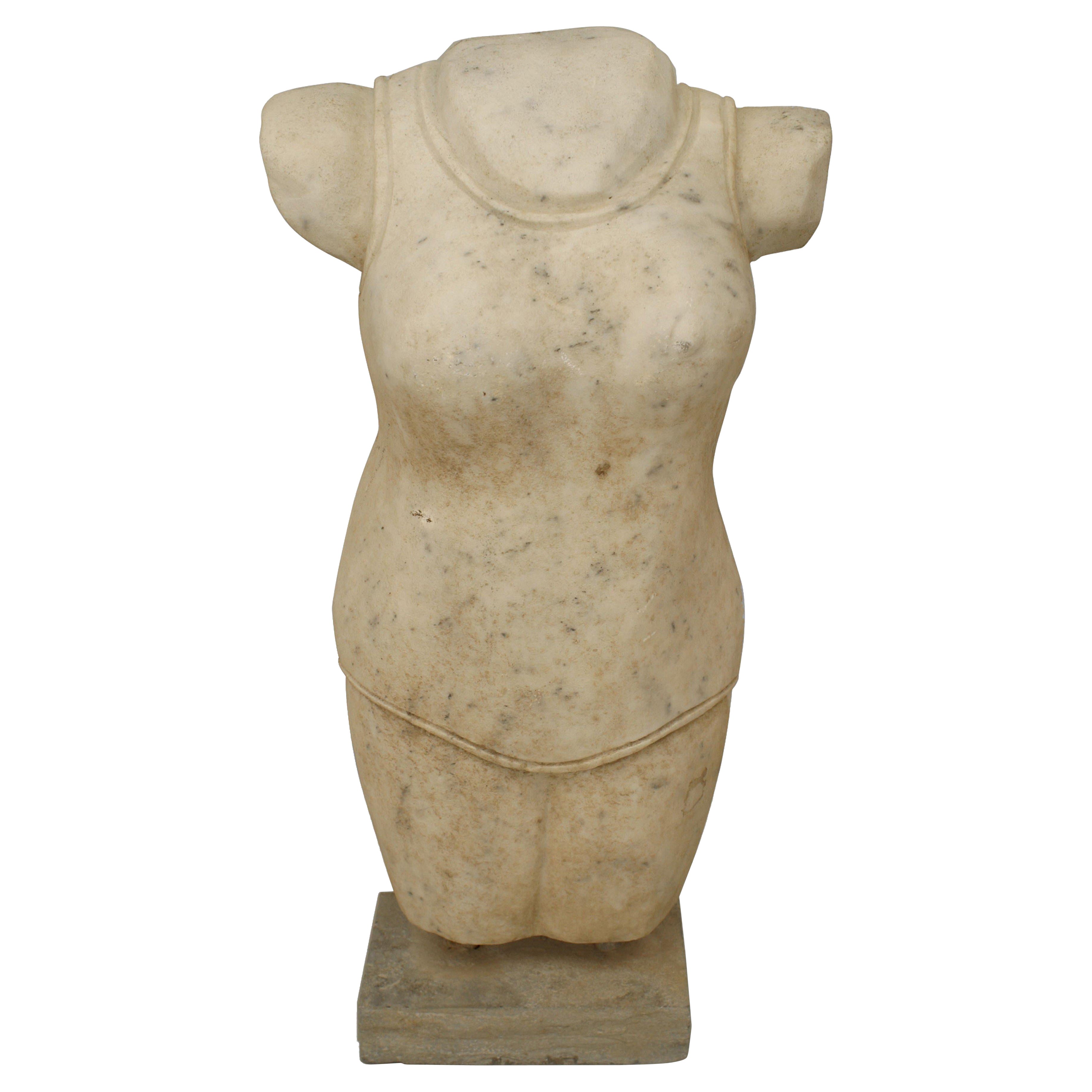 Statues de torse marbrée Art déco