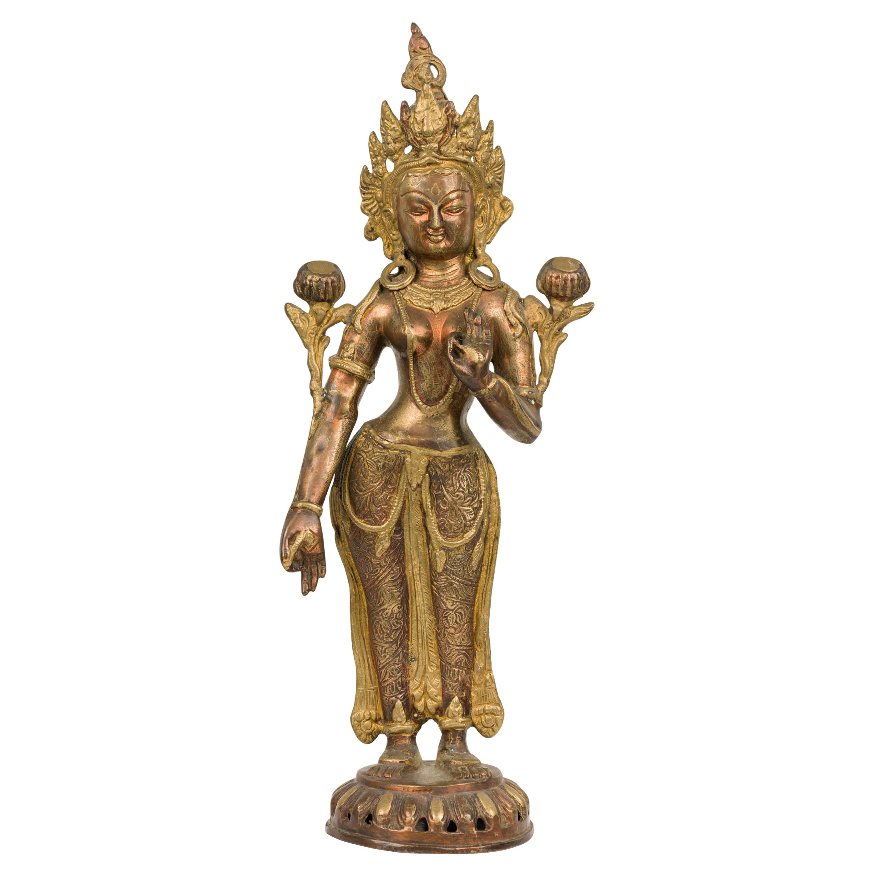Indian Style Hindu Goddess Bronze Statue