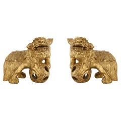 Pareja de Perros Foo chinos dorados