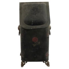 Antique American Country Black Tole Coal Scuttle