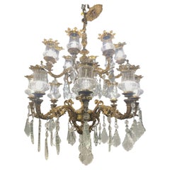 Monumental French Louis XV Style Chandelier Dore Bonze