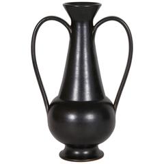 Gio Ponti Black Ceramic Vase for Neoponti, Italy, 1940 8