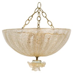 Italian Murano Rugiada Gold Glass Ceiling Fixture