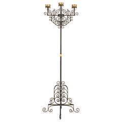 Italian Renaissance Style Wrought Iron Floor Torchiere