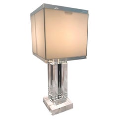 Vintage American Modern Monumental Lucite Table Lamp