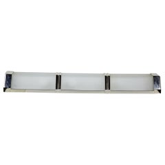 Contemporary Trapezoidal Frosted Glass and Silver Metal Wall Sconce
