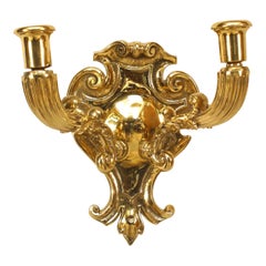 Antique French Victorian Style Brass Wall Sconce