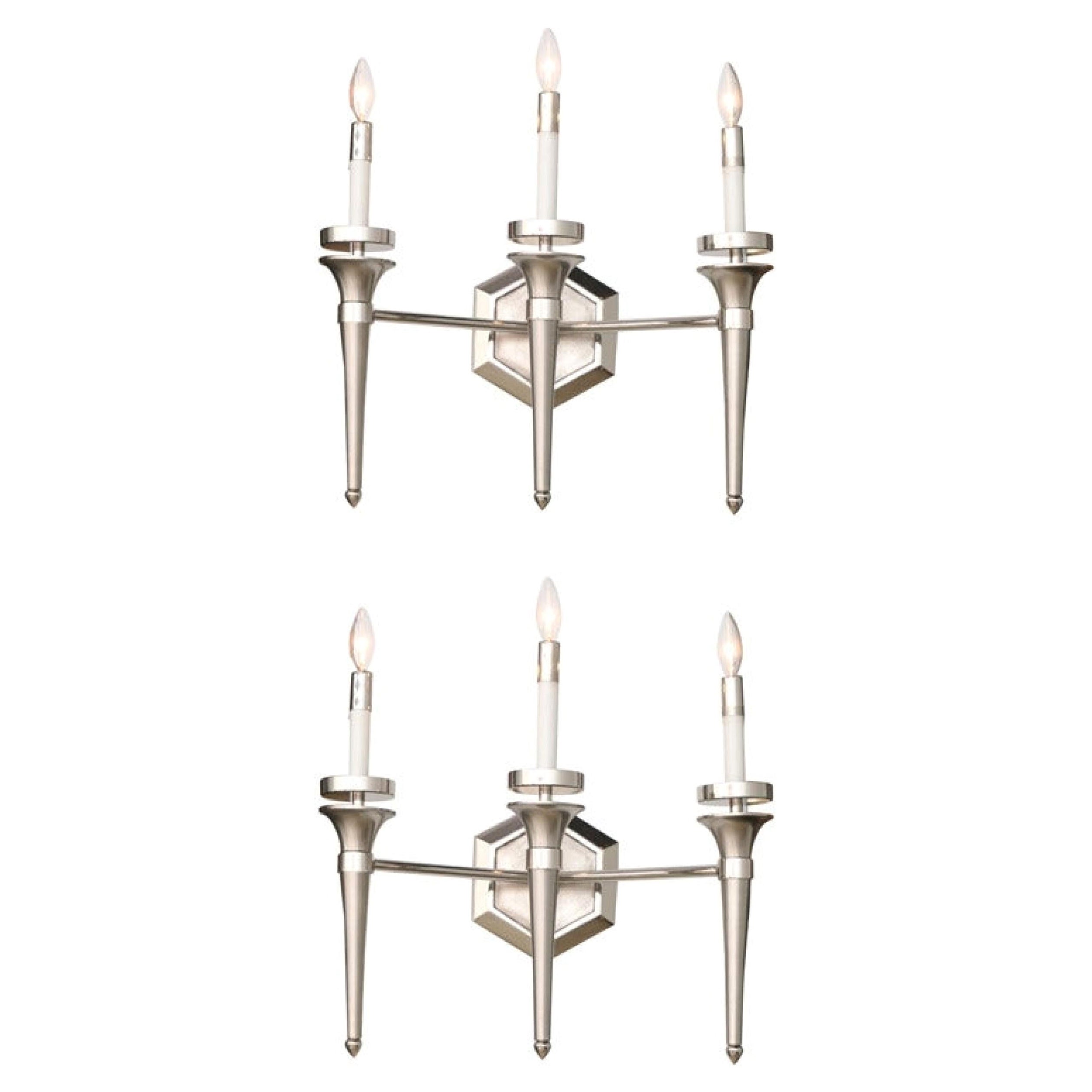 Pair of Three-Light Wall Sconces
