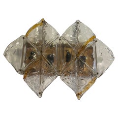 Moderne italienische Wandleuchte aus mundgeblasenem Glas und Messing, Mazzega