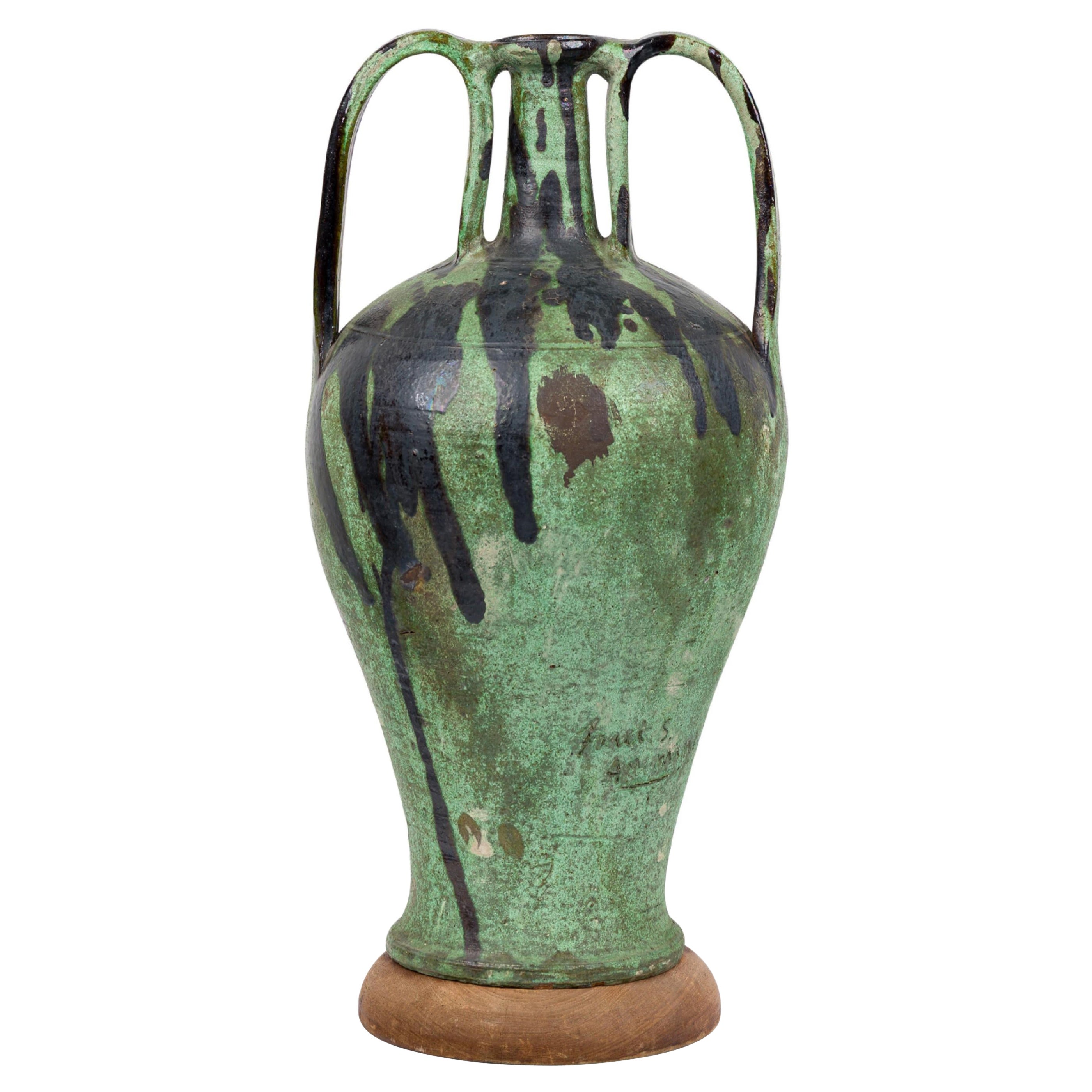 Farci Saverio, vase de table italien en céramique Amphora du milieu du siècle dernier