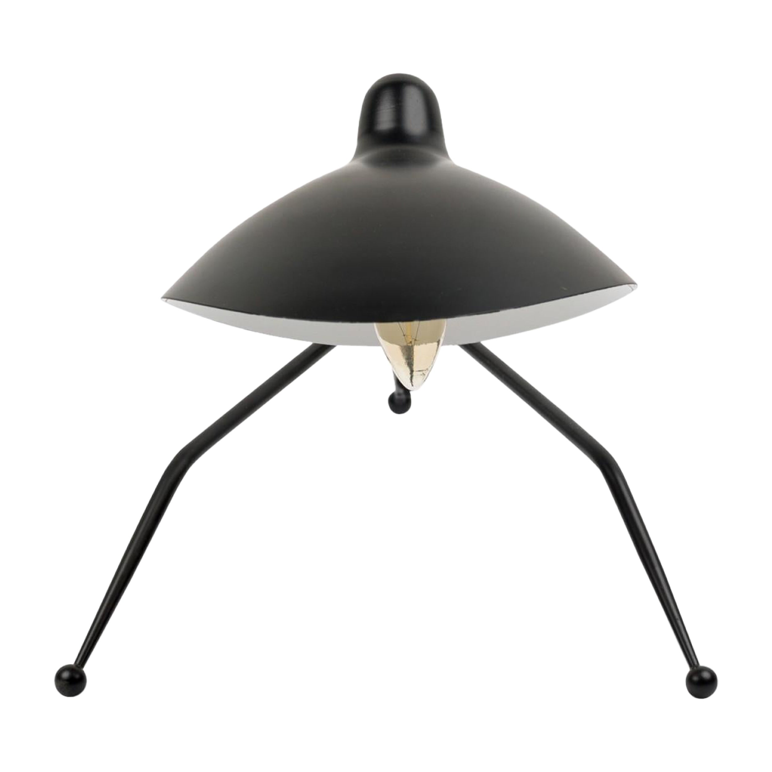 Louva Contemporary / Modern Black Metal Tripod Table / Desk Lamp