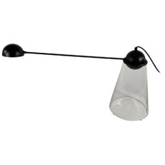 Italian Mid-Century Glass Cone Desk Lamp