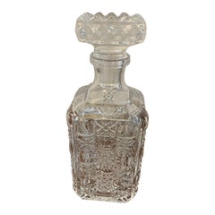Antique Edwardian Quality Cut Glass Decanter