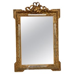 Konsole Giltwood-Spiegel des 19. Jahrhunderts