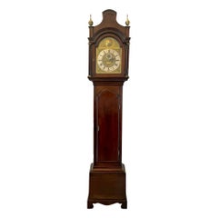 Antiguo reloj de caja larga de caoba Jorge III Firmado Charles Shuckburgh, Londres