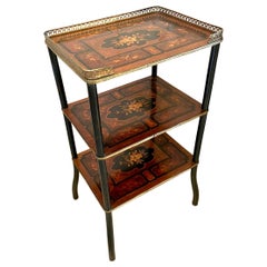 Antique 19th Century Victorian French Marquetry Inlaid Etagere / Shelving Unit