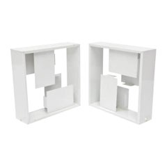Set di 3 lampade da tavolo/applique moderne italiane bianche, Gio Ponti