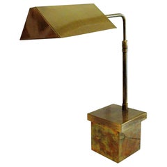 American Modern Brass Desk Lamp, Cedric Hartman, 1950s