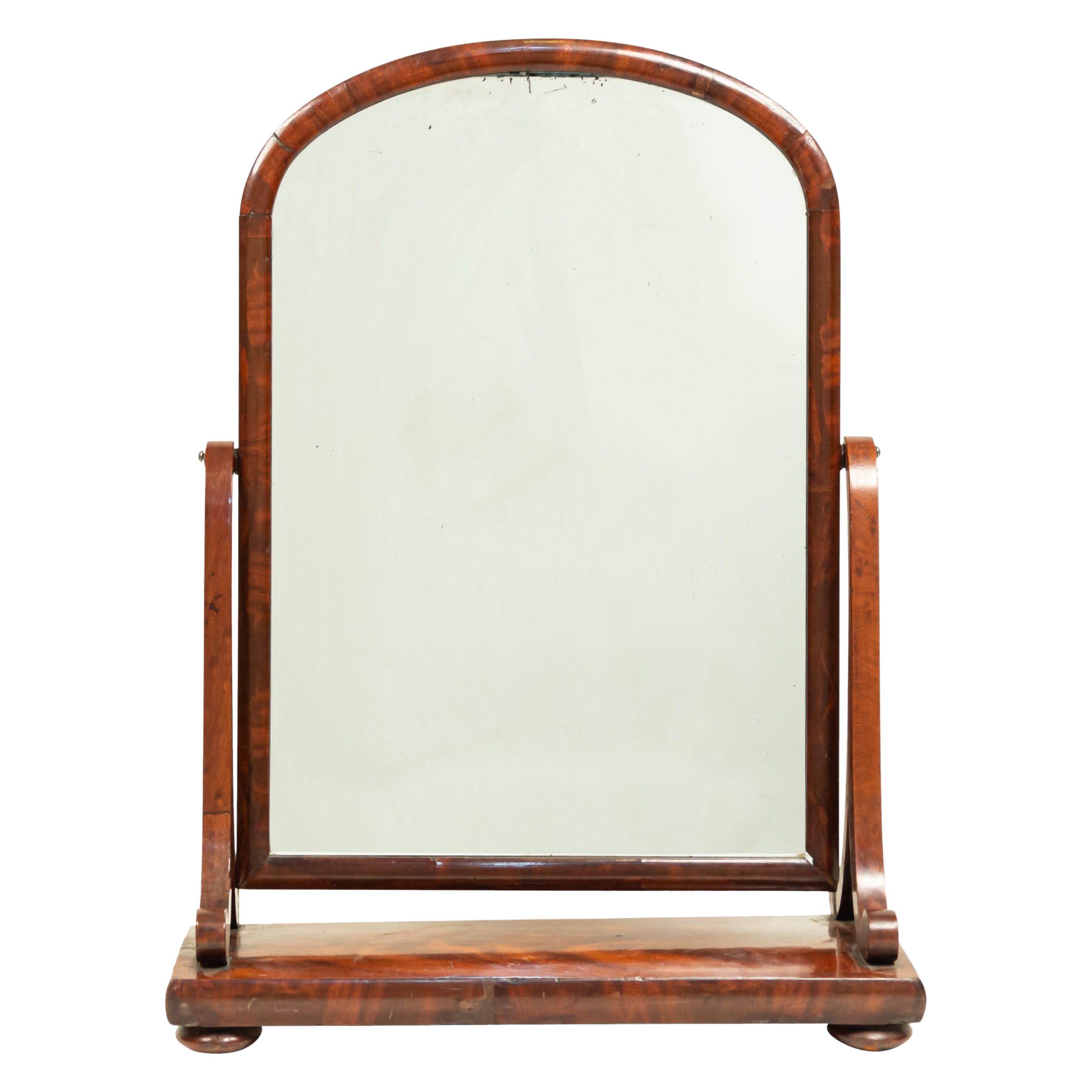 American Victorian Mahogany Shaving / Vanity Mirror