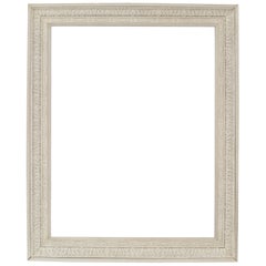 French Louis XIV Style White Painted Wooden Acanthus Wall Mirror Frame