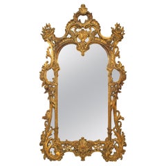 English Chippendale Style Carved Giltwood Wall Mirror