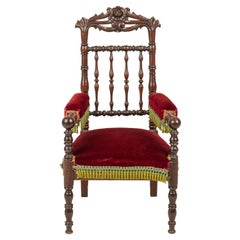 Antique Victorian Mahogany Child's Arm Chair