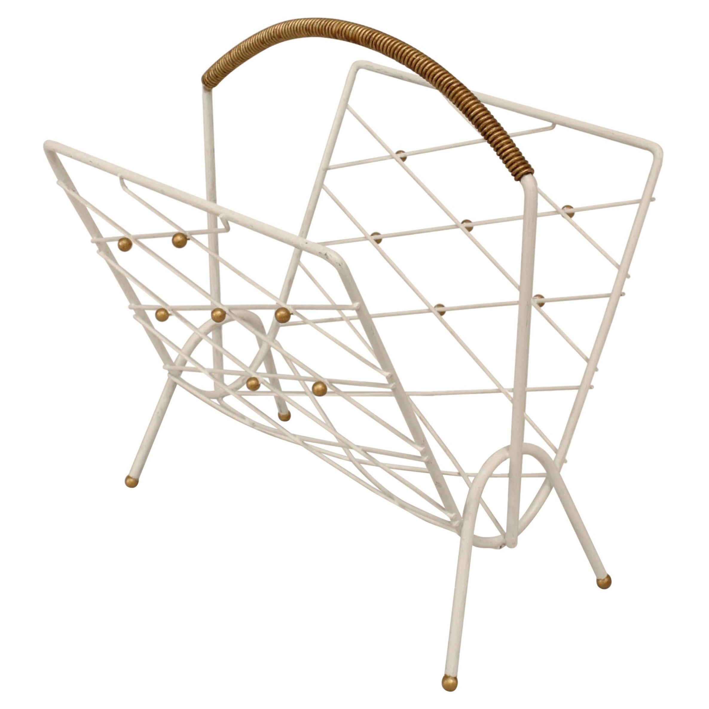 French 1940s Iron Magazine Rack