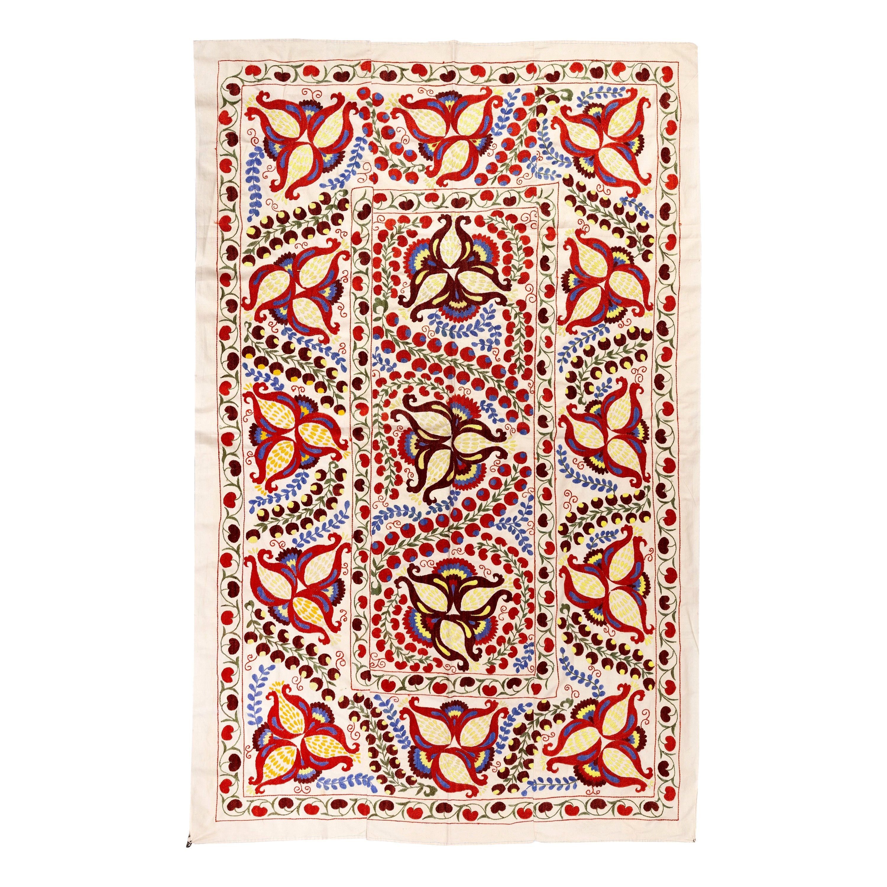 4,6x7.2 ft Buntes Bettspread. Nadelarbeit Wandteppich. Wandbehang mit Seidenstickerei