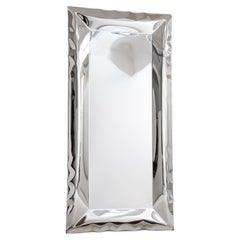 'Ghost' inflated metal full length mirror, stainless steel