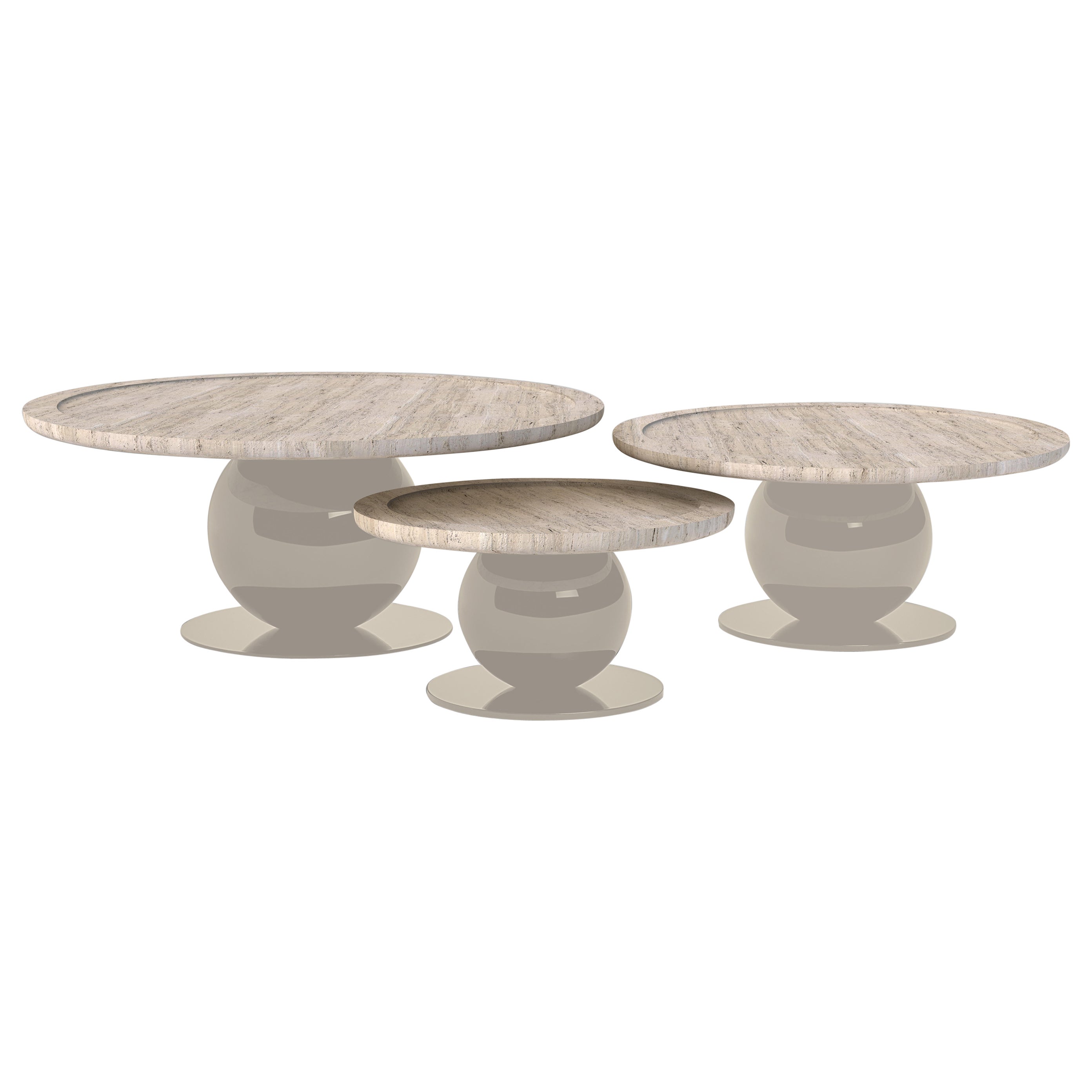 Set of 3 Alba Gaia Lena Coffee Tables by Le Berre Vevaud
