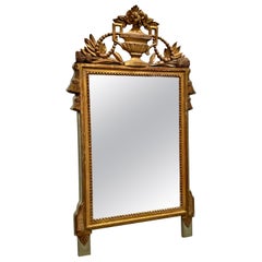19th Century Louis XVI Style French Giltwood Bridal Mirror