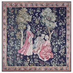 French Manufacture Aubusson signed Tapestry 19th - Galante Scene - N° 1425