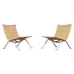 Pair of PK22 armchairs by Poul Kjaerholm for Fritz Hansen