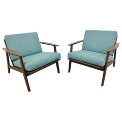 Mid-Century Modern Walnut Arm Chairs - Set of 2