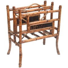 Superb 19th Century English Burnt Bamboo Magazine Stand