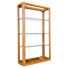 Mid-20th Century Refinished Pencil Reed Rattan Etagere M/Gabriella Crespi