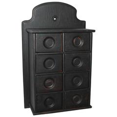19th Century Black Painted Spice Box 4