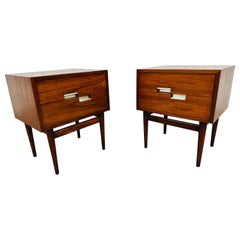 Mid-Century Modern American of Martinsville Accord Walnut Nightstands - Set of 2