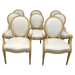 Set di 6 sedie e 2 poltrone francesi