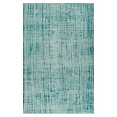 Vintage Turkish Rug in Blue Distressed Pattern, from Rug & Kilim