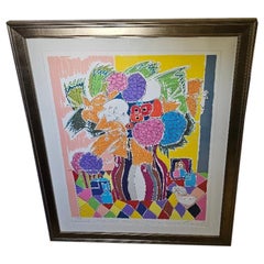 A Colorful Pencil Signed Lithograph by Glovia Vanderbilt, Titled "Tiger Lily" Ar