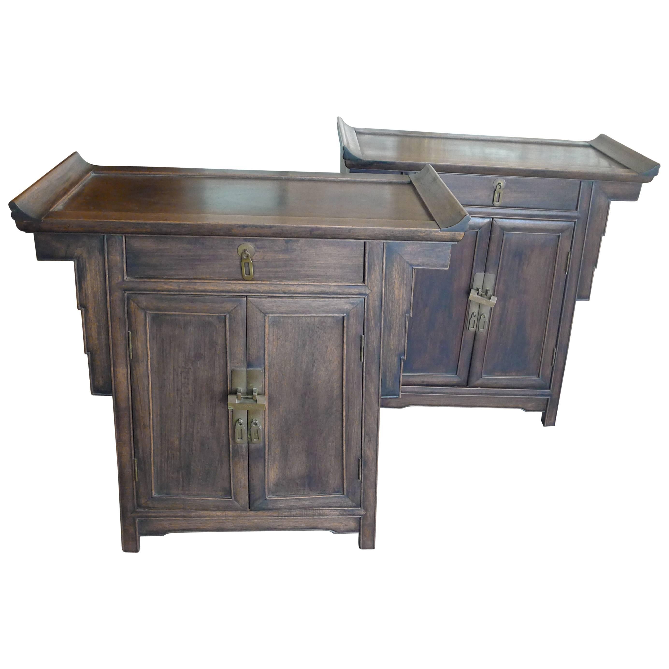 Pair of Wood Chinese Side Cabinets