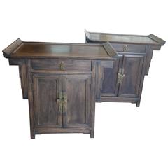 Pair of Wood Chinese Side Cabinets 12