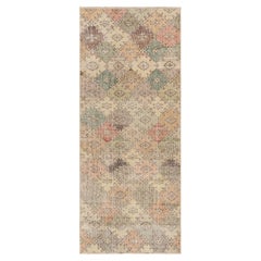 Vintage Zeki Müren Runner in Polychromatic Geometric Patterns, from Rug & Kilim