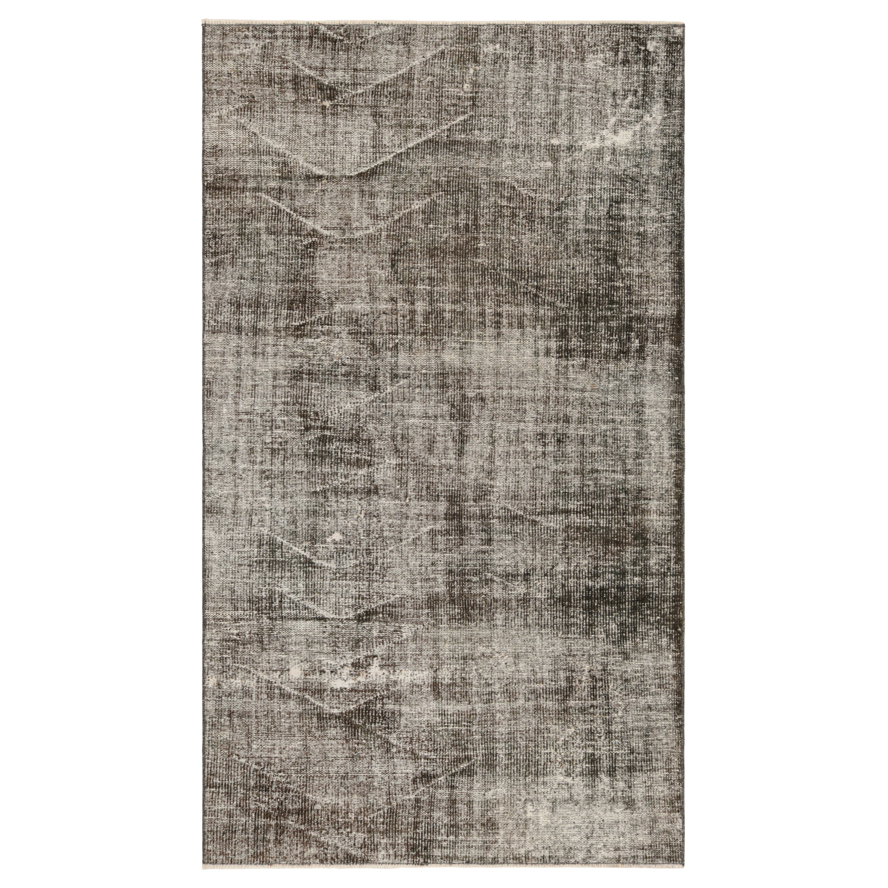 Tapis turc vintage en gris, noir et blanc, à motif dégradé de Rug & Kilim