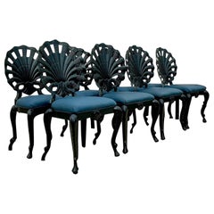 Vintage Coastal Cast Aluminum Grotto Chairs After Brown Jordan - Set of 8