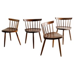 Vintage Mira Nakashima Mid Century Wooden Dining Chairs in Walnut Produced in USA, 1960s