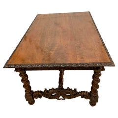 Outstanding Exhibition Quality Antique Italian Profusely Carved Dining Table