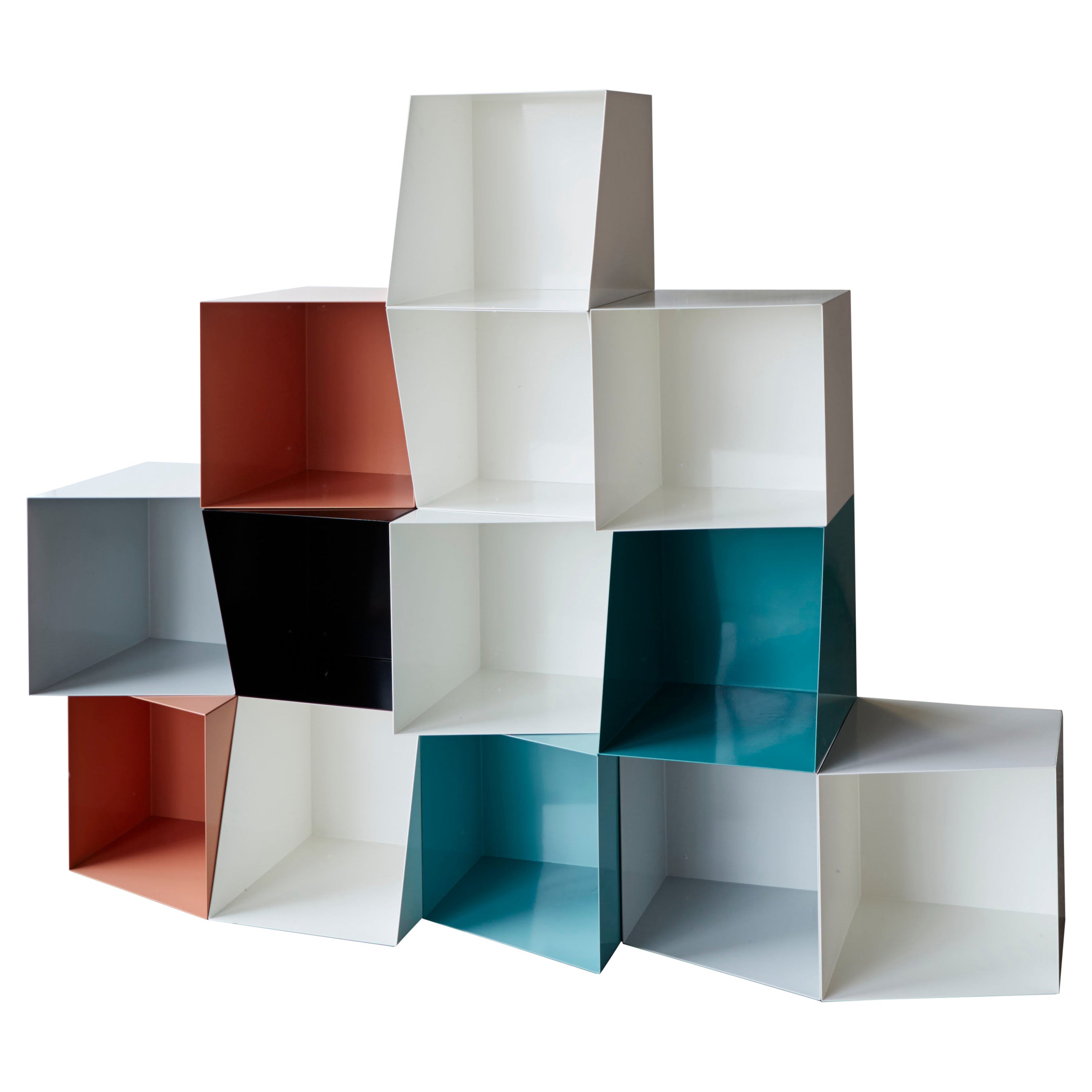 Contemporary bookcase Totem in metal by design by nico multicolour