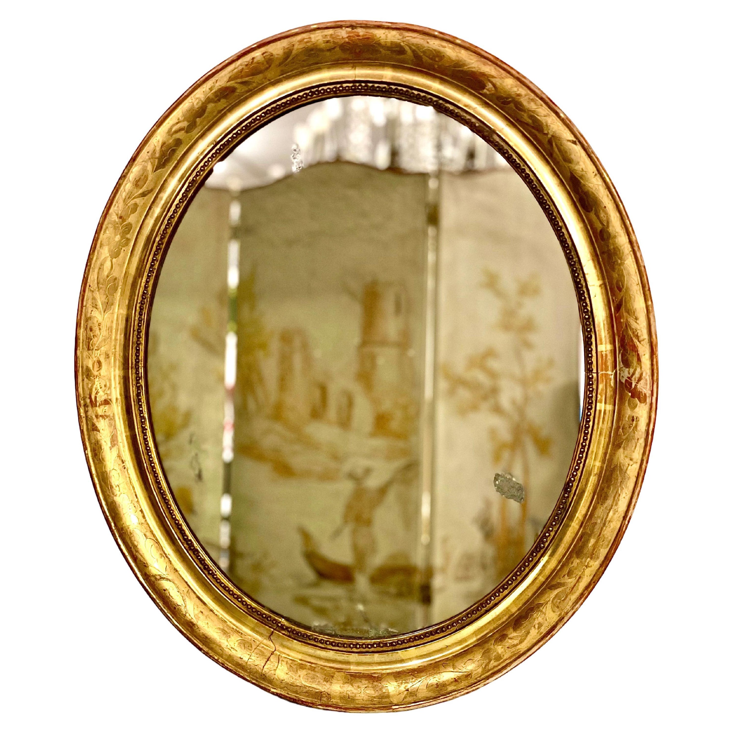 19th Century Oval Gilt Wall Mirror